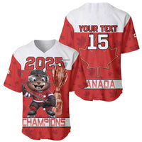 Custom Canada Ice Hockey Baseball Jersey Beaver Mascot With Champions Trophy