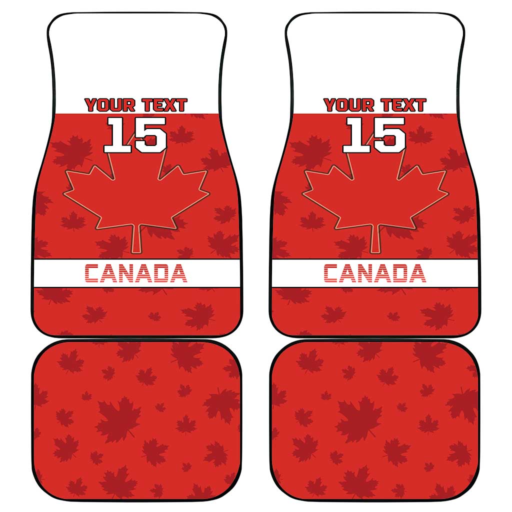 Canada Ice Hockey Car Mats Beaver Mascot With Champions Trophy