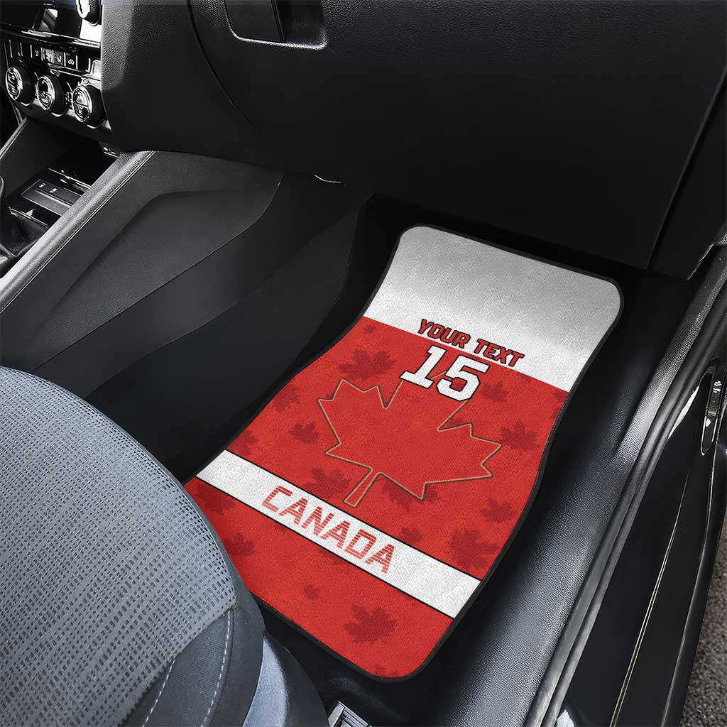 Canada Ice Hockey Car Mats Beaver Mascot With Champions Trophy