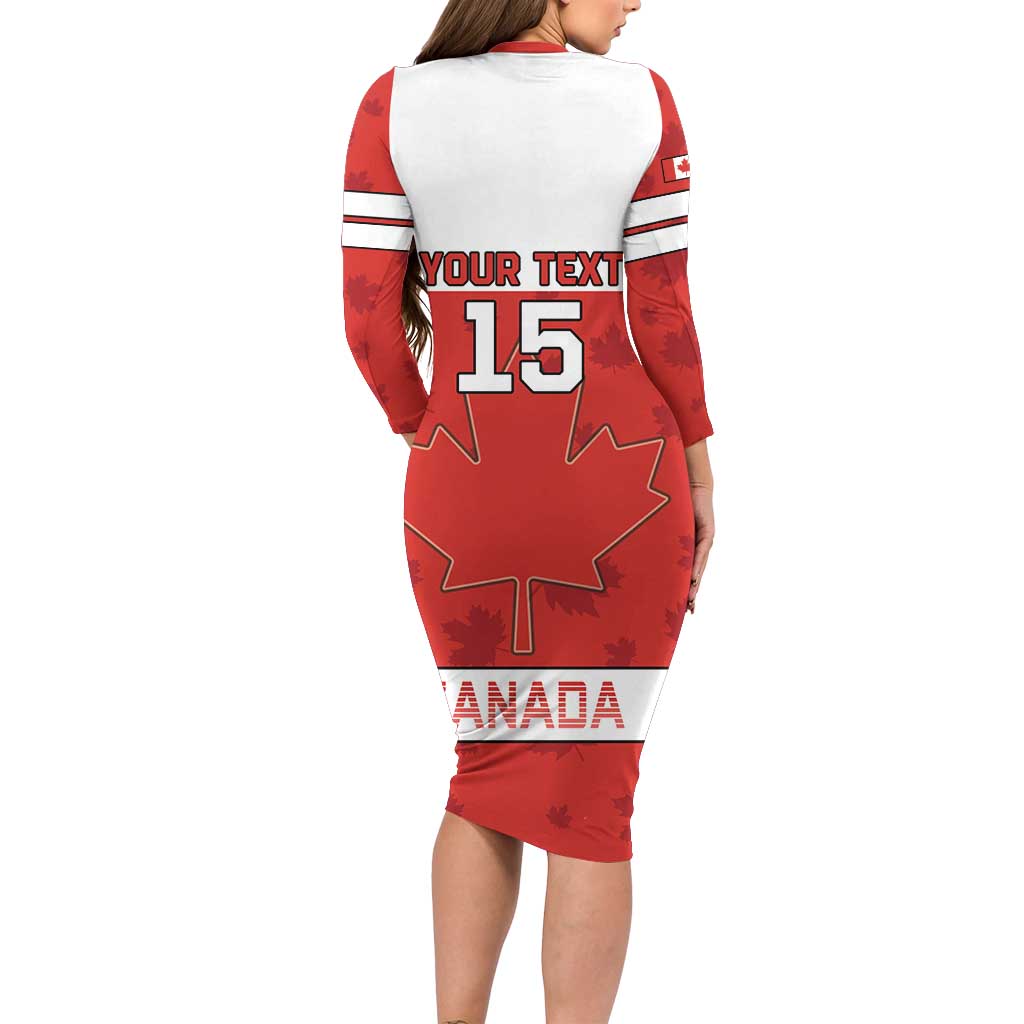 Custom Canada Ice Hockey Family Matching Long Sleeve Bodycon Dress and Hawaiian Shirt Beaver Mascot With Champions Trophy