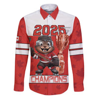 Custom Canada Ice Hockey Family Matching Puletasi and Hawaiian Shirt Beaver Mascot With Champions Trophy
