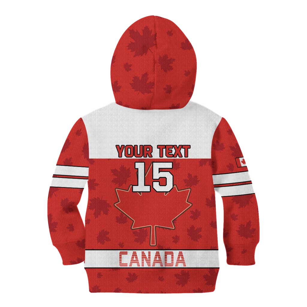 Custom Canada Ice Hockey Kid Hoodie Beaver Mascot With Champions Trophy