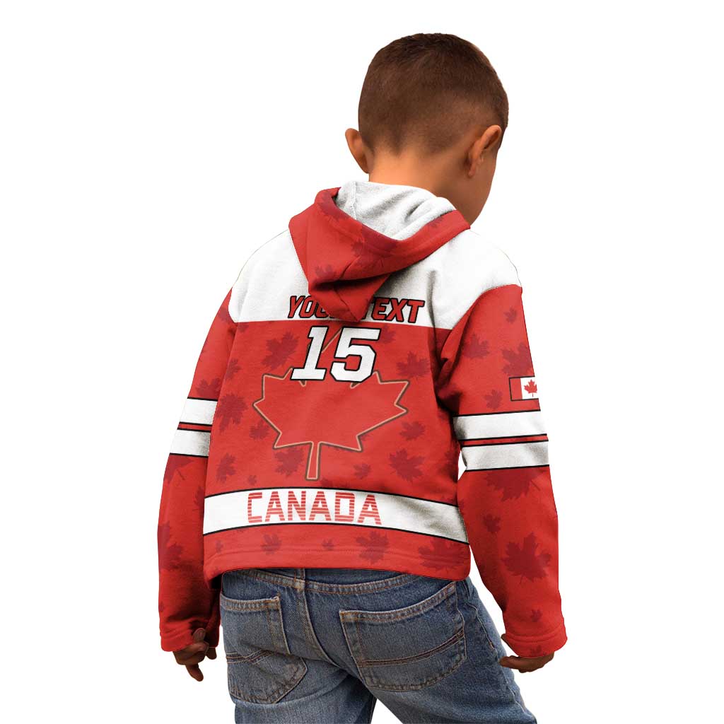 Custom Canada Ice Hockey Kid Hoodie Beaver Mascot With Champions Trophy