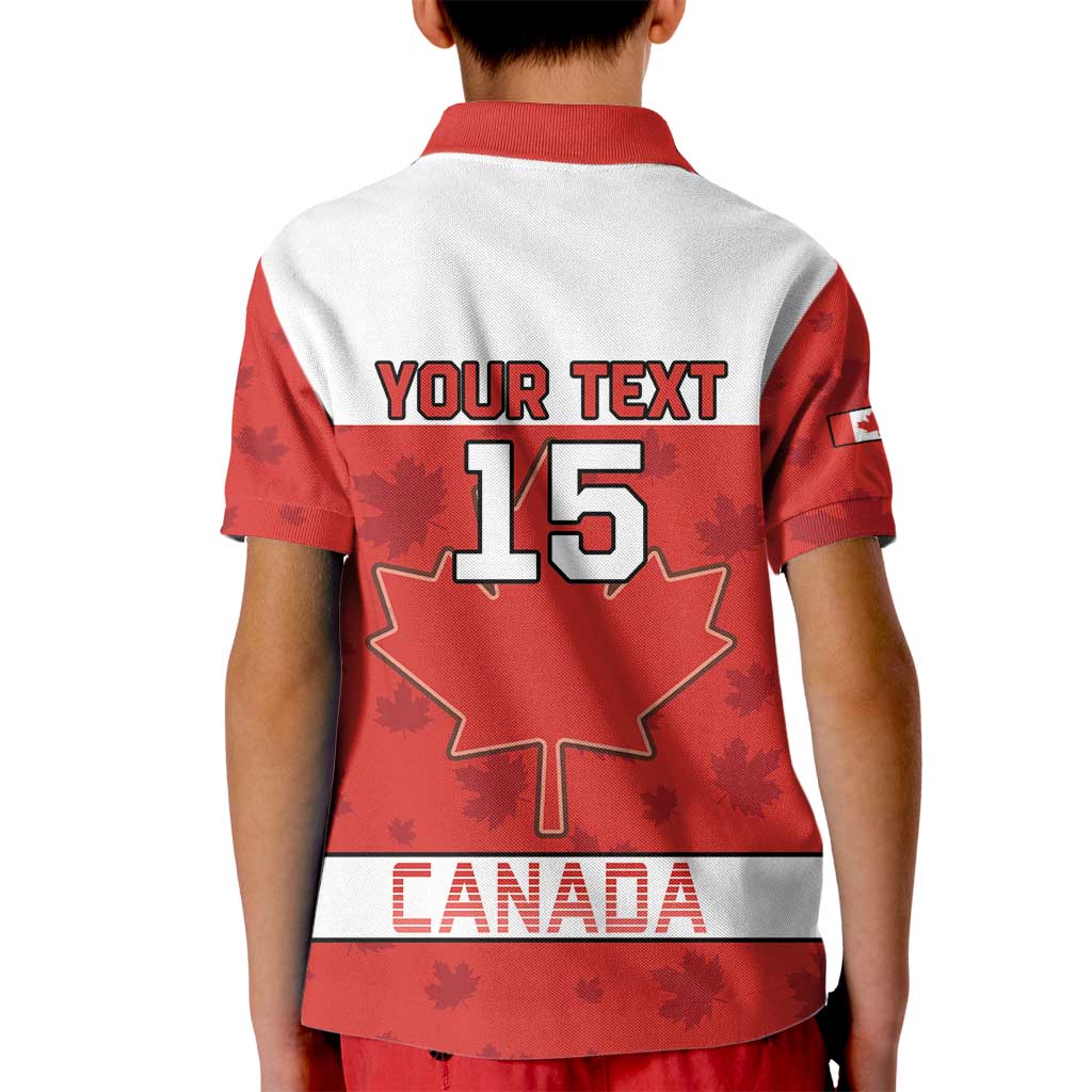 Custom Canada Ice Hockey Kid Polo Shirt Beaver Mascot With Champions Trophy