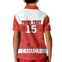 Custom Canada Ice Hockey Kid Polo Shirt Beaver Mascot With Champions Trophy