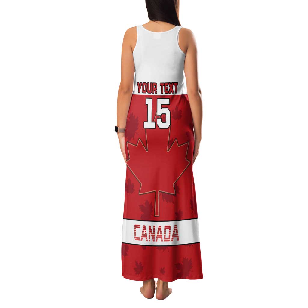 Custom Canada Ice Hockey Tank Maxi Dress Beaver Mascot With Champions Trophy