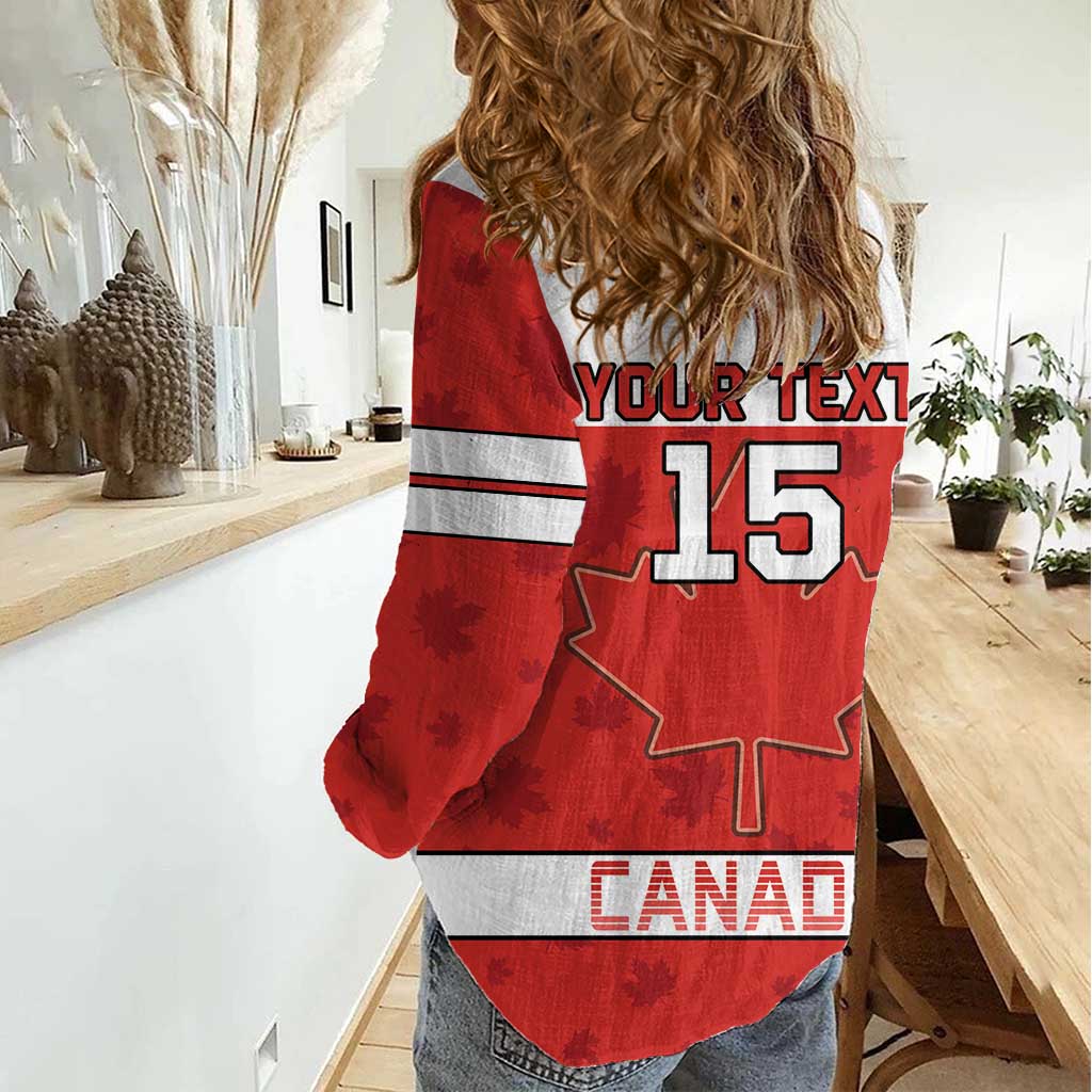 Custom Canada Ice Hockey Women Casual Shirt Beaver Mascot With Champions Trophy