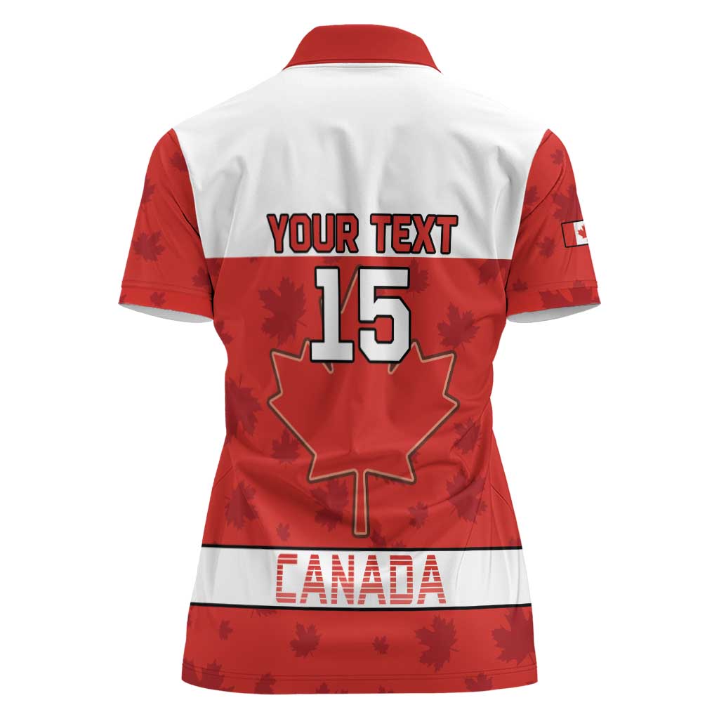 Custom Canada Ice Hockey Women Polo Shirt Beaver Mascot With Champions Trophy