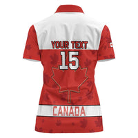Custom Canada Ice Hockey Women Polo Shirt Beaver Mascot With Champions Trophy