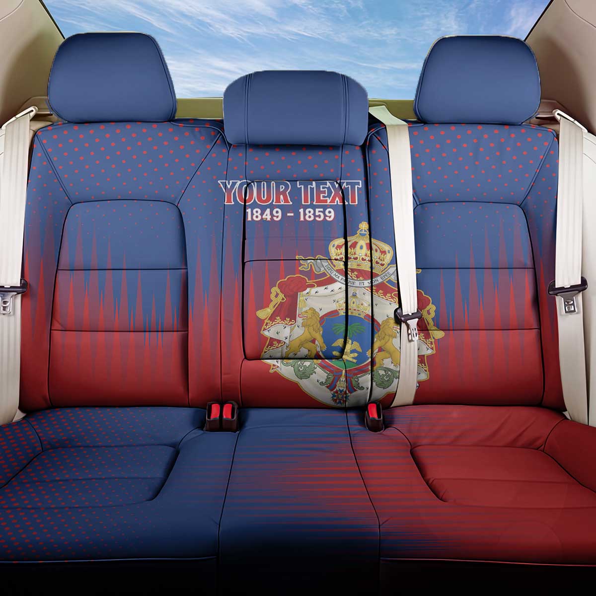 Personalized Second Empire of Haiti 1849-1859 Back Car Seat Cover Imperial Coat Of Arms Flag Style