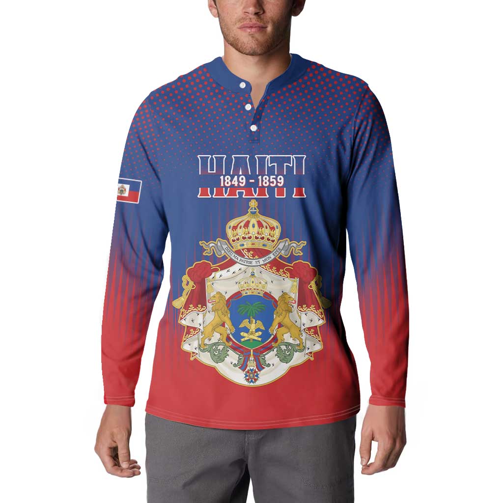 Personalized Second Empire of Haiti 1849-1859 Button Sweatshirt Imperial Coat Of Arms Flag Style