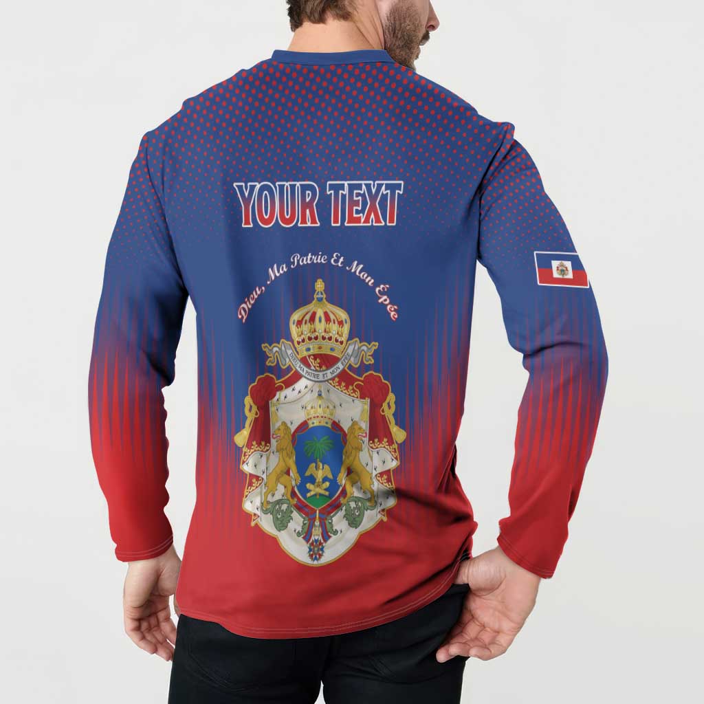 Personalized Second Empire of Haiti 1849-1859 Button Sweatshirt Imperial Coat Of Arms Flag Style