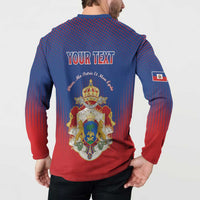 Personalized Second Empire of Haiti 1849-1859 Button Sweatshirt Imperial Coat Of Arms Flag Style