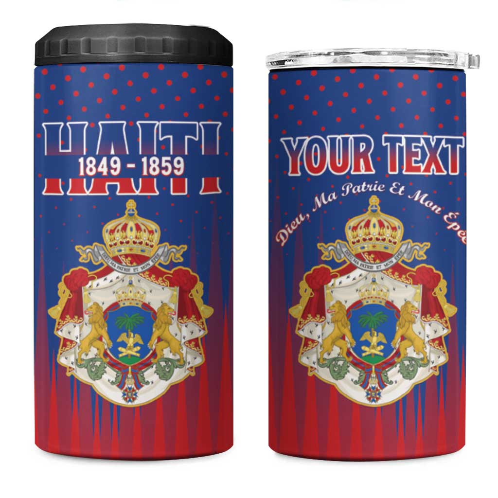Personalized Second Empire of Haiti 1849-1859 4 in 1 Can Cooler Tumbler Imperial Coat Of Arms Flag Style