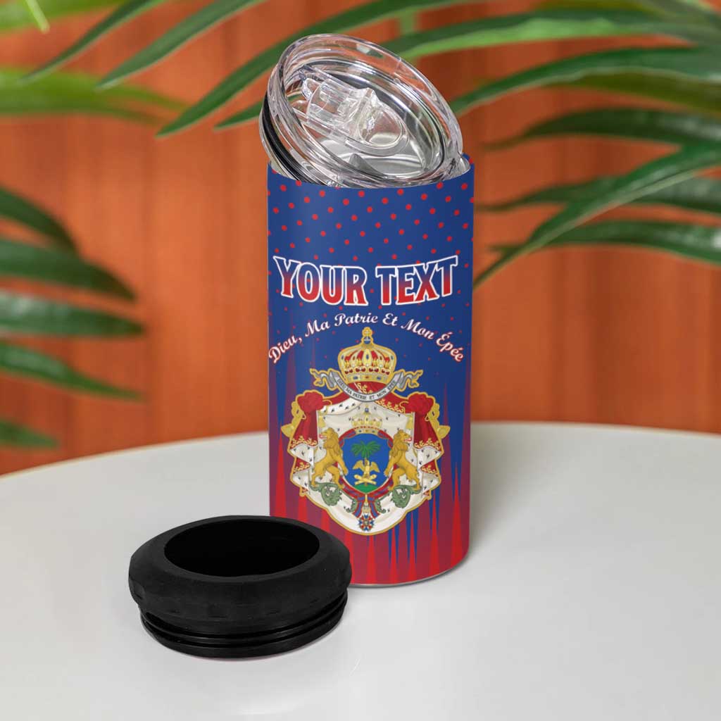 Personalized Second Empire of Haiti 1849-1859 4 in 1 Can Cooler Tumbler Imperial Coat Of Arms Flag Style