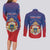 Personalized Second Empire of Haiti 1849-1859 Couples Matching Long Sleeve Bodycon Dress and Long Sleeve Button Shirt Imperial Coat Of Arms Flag Style