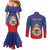 Personalized Second Empire of Haiti 1849-1859 Couples Matching Mermaid Dress and Long Sleeve Button Shirt Imperial Coat Of Arms Flag Style