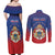 Personalized Second Empire of Haiti 1849-1859 Couples Matching Off Shoulder Maxi Dress and Long Sleeve Button Shirt Imperial Coat Of Arms Flag Style