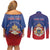 Personalized Second Empire of Haiti 1849-1859 Couples Matching Off Shoulder Short Dress and Long Sleeve Button Shirt Imperial Coat Of Arms Flag Style