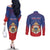 Personalized Second Empire of Haiti 1849-1859 Couples Matching Off The Shoulder Long Sleeve Dress and Long Sleeve Button Shirt Imperial Coat Of Arms Flag Style