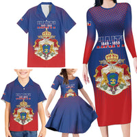 Personalized Second Empire of Haiti 1849-1859 Family Matching Long Sleeve Bodycon Dress and Hawaiian Shirt Imperial Coat Of Arms Flag Style