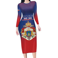 Personalized Second Empire of Haiti 1849-1859 Family Matching Long Sleeve Bodycon Dress and Hawaiian Shirt Imperial Coat Of Arms Flag Style