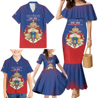 Personalized Second Empire of Haiti 1849-1859 Family Matching Mermaid Dress and Hawaiian Shirt Imperial Coat Of Arms Flag Style