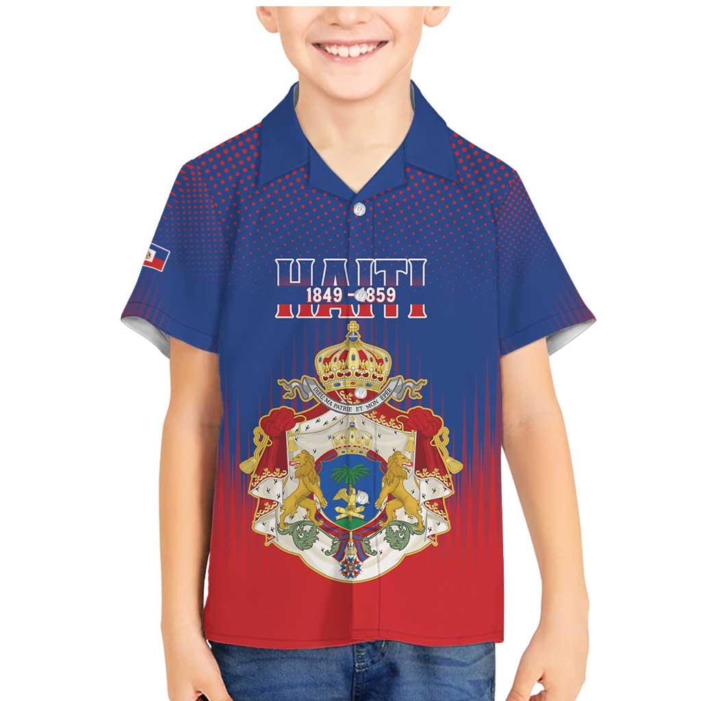 Personalized Second Empire of Haiti 1849-1859 Family Matching Mermaid Dress and Hawaiian Shirt Imperial Coat Of Arms Flag Style