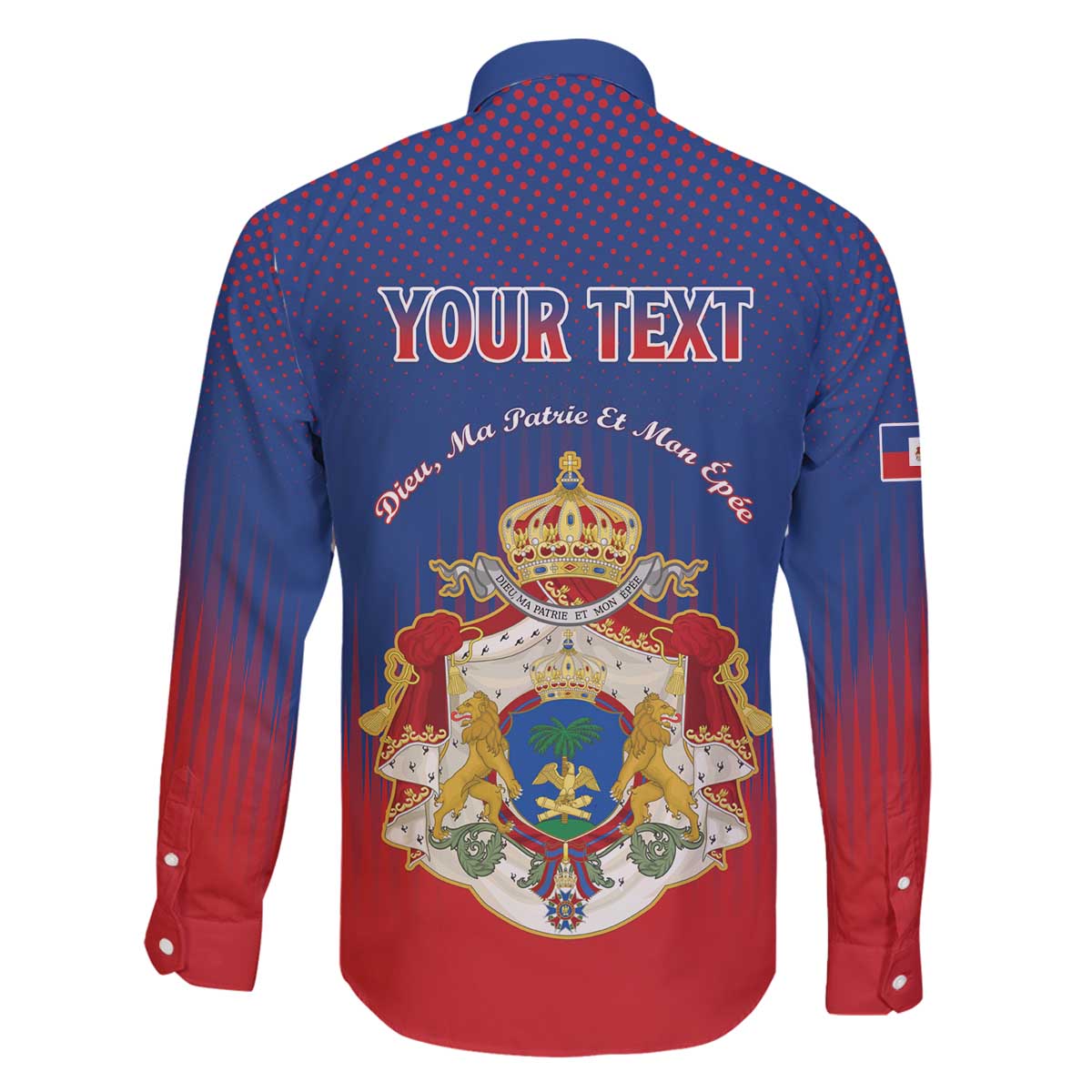 Personalized Second Empire of Haiti 1849-1859 Family Matching Off The Shoulder Long Sleeve Dress and Hawaiian Shirt Imperial Coat Of Arms Flag Style