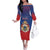 Personalized Second Empire of Haiti 1849-1859 Family Matching Off The Shoulder Long Sleeve Dress and Hawaiian Shirt Imperial Coat Of Arms Flag Style