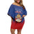 Personalized Second Empire of Haiti 1849-1859 Family Matching Off Shoulder Short Dress and Hawaiian Shirt Imperial Coat Of Arms Flag Style