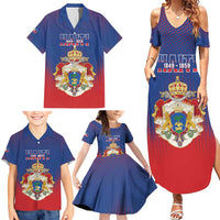 Personalized Second Empire of Haiti 1849-1859 Family Matching Summer Maxi Dress and Hawaiian Shirt Imperial Coat Of Arms Flag Style