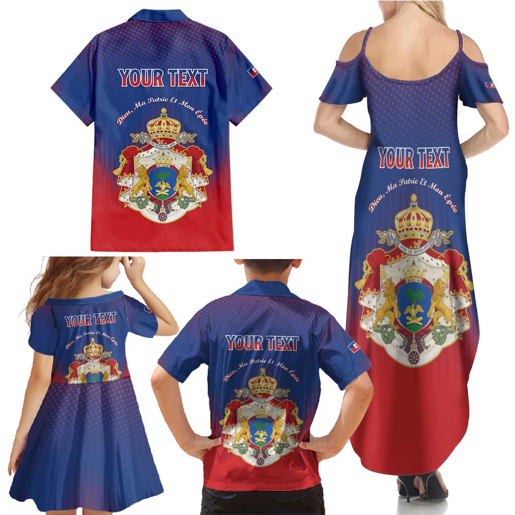 Personalized Second Empire of Haiti 1849-1859 Family Matching Summer Maxi Dress and Hawaiian Shirt Imperial Coat Of Arms Flag Style