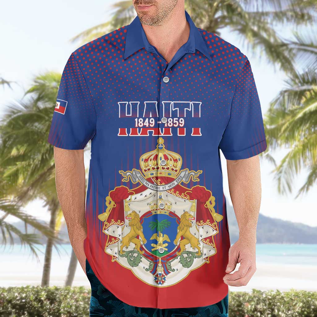 Personalized Second Empire of Haiti 1849-1859 Hawaiian Shirt Imperial Coat Of Arms Flag Style
