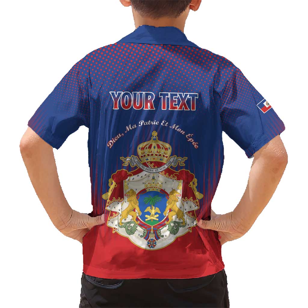 Personalized Second Empire of Haiti 1849-1859 Kid Hawaiian Shirt Imperial Coat Of Arms Flag Style