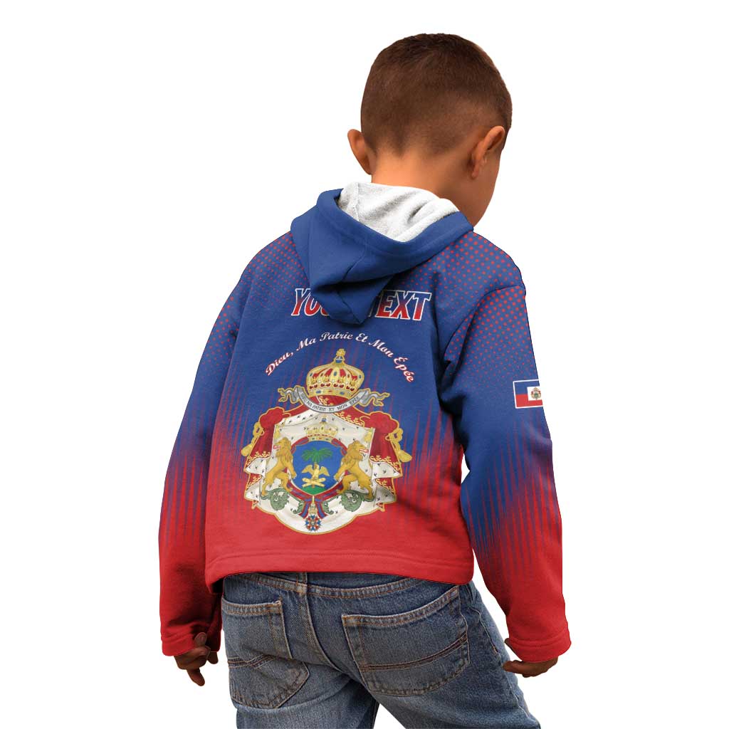 Personalized Second Empire of Haiti 1849-1859 Kid Hoodie Imperial Coat Of Arms Flag Style