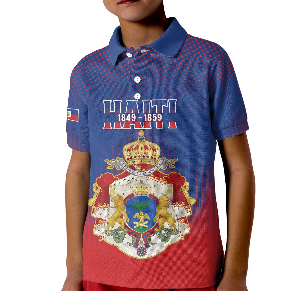 Personalized Second Empire of Haiti 1849-1859 Kid Polo Shirt Imperial Coat Of Arms Flag Style