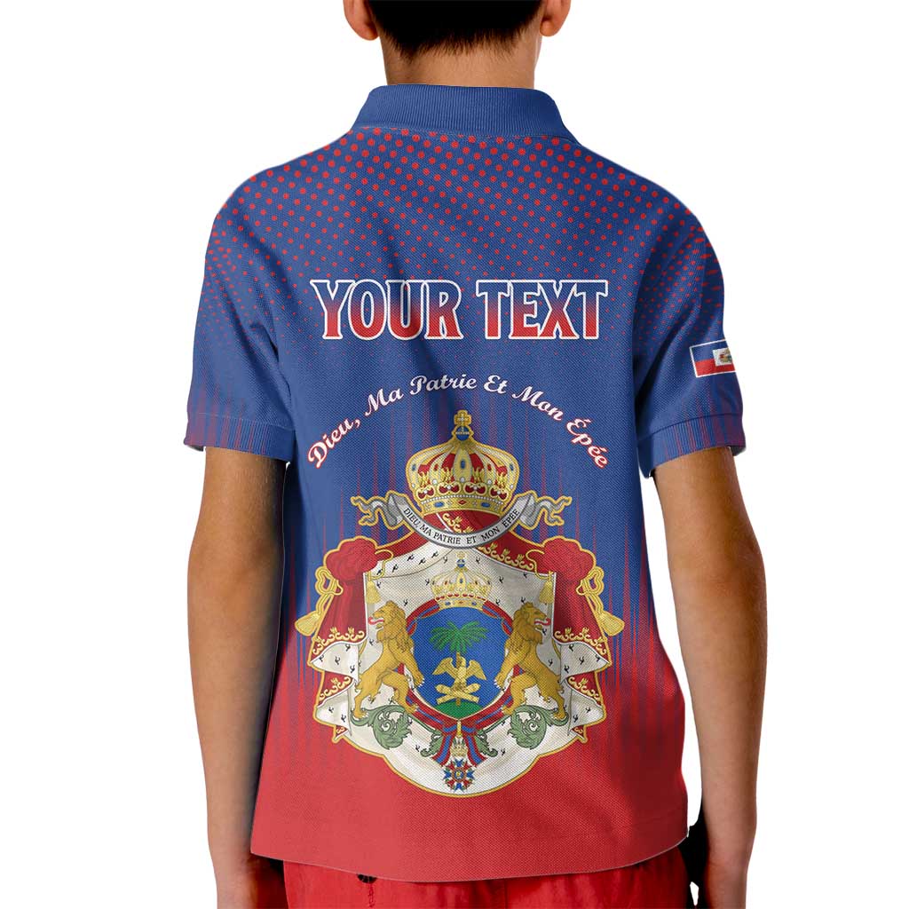 Personalized Second Empire of Haiti 1849-1859 Kid Polo Shirt Imperial Coat Of Arms Flag Style