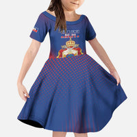 Personalized Second Empire of Haiti 1849-1859 Kid Short Sleeve Dress Imperial Coat Of Arms Flag Style