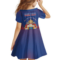 Personalized Second Empire of Haiti 1849-1859 Kid Short Sleeve Dress Imperial Coat Of Arms Flag Style