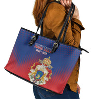 Personalized Second Empire of Haiti 1849-1859 Leather Tote Bag Imperial Coat Of Arms Flag Style