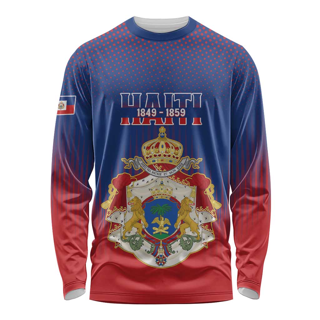 Personalized Second Empire of Haiti 1849-1859 Long Sleeve Shirt Imperial Coat Of Arms Flag Style