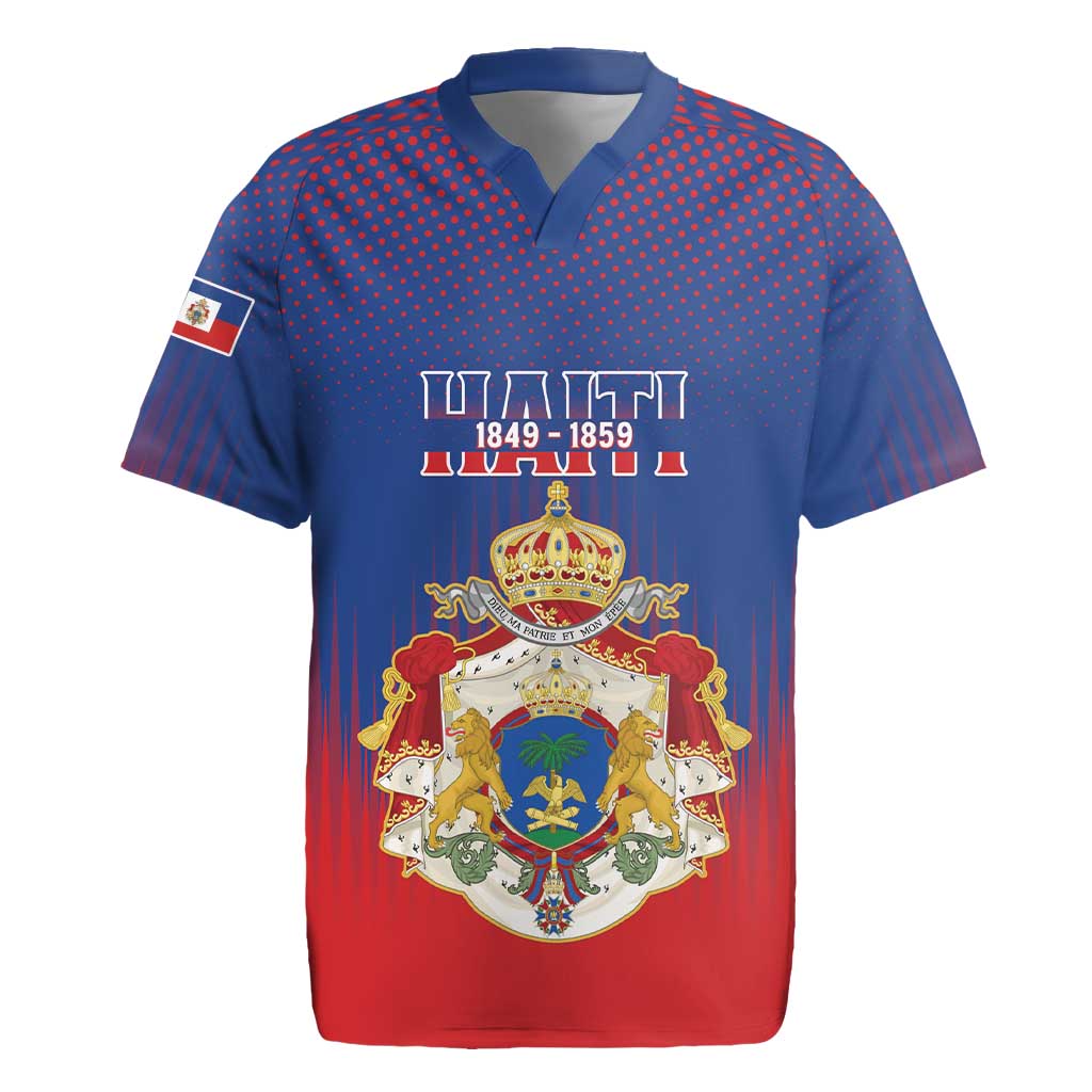 Personalized Second Empire of Haiti 1849-1859 Rugby Jersey Imperial Coat Of Arms Flag Style