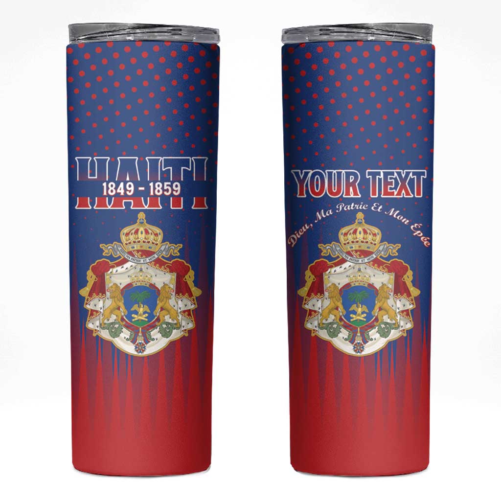 Personalized Second Empire of Haiti 1849-1859 Skinny Tumbler Imperial Coat Of Arms Flag Style