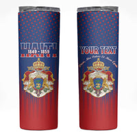 Personalized Second Empire of Haiti 1849-1859 Skinny Tumbler Imperial Coat Of Arms Flag Style