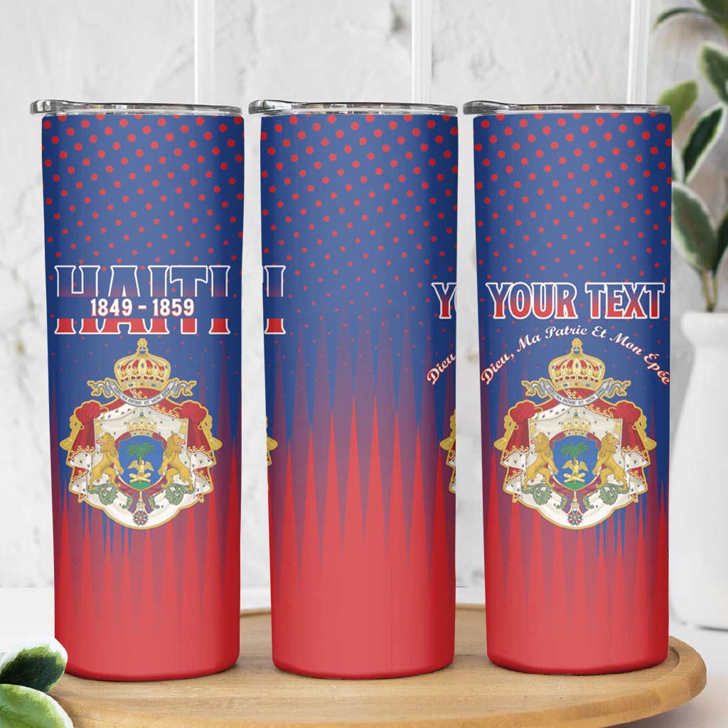 Personalized Second Empire of Haiti 1849-1859 Skinny Tumbler Imperial Coat Of Arms Flag Style