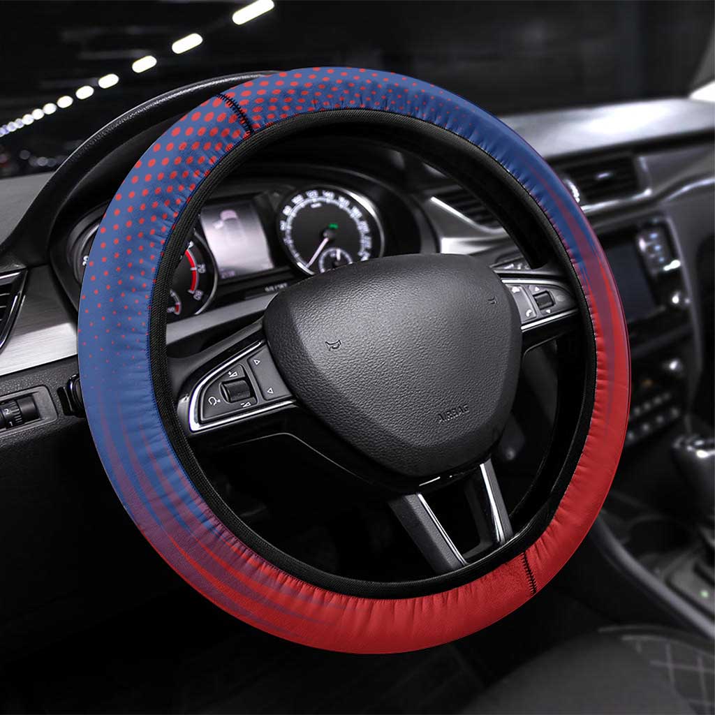 Second Empire of Haiti 1849-1859 Steering Wheel Cover Imperial Coat Of Arms Flag Style