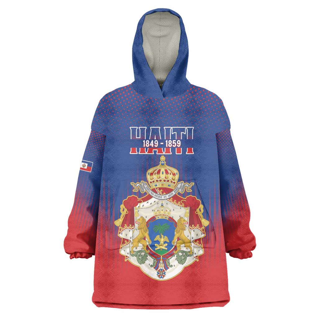 Personalized Second Empire of Haiti 1849-1859 Wearable Blanket Hoodie Imperial Coat Of Arms Flag Style