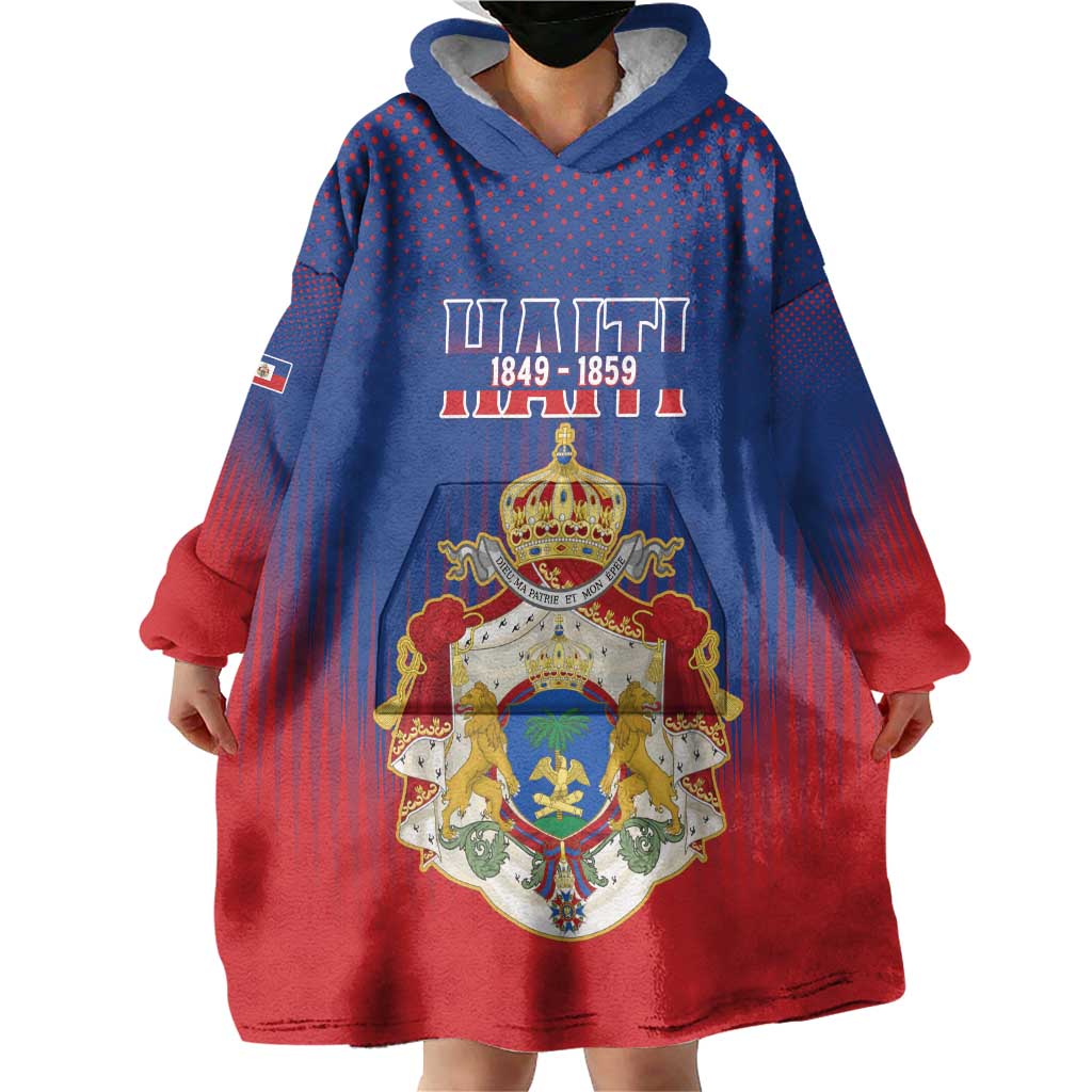 Personalized Second Empire of Haiti 1849-1859 Wearable Blanket Hoodie Imperial Coat Of Arms Flag Style