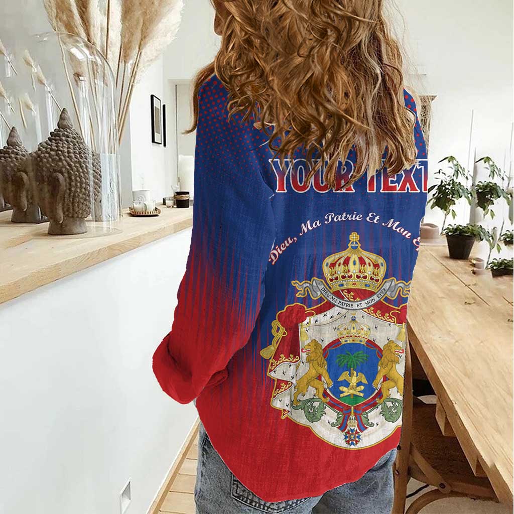 Personalized Second Empire of Haiti 1849-1859 Women Casual Shirt Imperial Coat Of Arms Flag Style